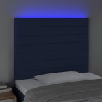 vidaXL Tăblie de pat cu LED, albastru, 100x5x118/128 cm, textil vidaXL Tăblie de pat cu LED, albastru, 100x5x118/128 cm, textil