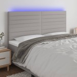 vidaXL Tăblie de pat cu LED, gri deschis, 160x5x118/128 cm, textil vidaXL Tăblie de pat cu LED, gri deschis, 160x5x118/128 cm, textil