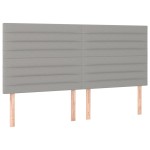 vidaXL Tăblie de pat cu LED, gri deschis, 160x5x118/128 cm, textil vidaXL Tăblie de pat cu LED, gri deschis, 160x5x118/128 cm, textil