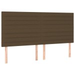 vidaXL Tăblie de pat cu LED, maro închis, 160x5x118/128 cm, textil vidaXL Tăblie de pat cu LED, maro închis, 160x5x118/128 cm, textil