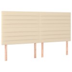 vidaXL Tăblie de pat cu LED, crem, 160x5x118/128 cm, textil vidaXL Tăblie de pat cu LED, crem, 160x5x118/128 cm, textil