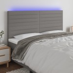 vidaXL Tăblie de pat cu LED, gri închis, 180x5x118/128 cm, textil vidaXL Tăblie de pat cu LED, gri închis, 180x5x118/128 cm, textil