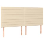 vidaXL Tăblie de pat cu LED, crem, 180x5x118/128 cm, textil vidaXL Tăblie de pat cu LED, crem, 180x5x118/128 cm, textil