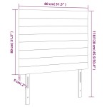 vidaXL Tăblie de pat cu LED, albastru închis, 80x5x118/128cm, catifea