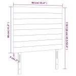 vidaXL Tăblie de pat cu LED, albastru închis, 90x5x118/128 cm, catifea