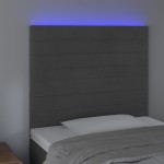 vidaXL Tăblie de pat cu LED, gri închis, 100x5x118/128 cm, textil vidaXL Tăblie de pat cu LED, gri închis, 100x5x118/128 cm, textil