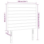 vidaXL Tăblie de pat cu LED, albastru închis, 100x5x118/128cm, catifea