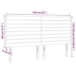 vidaXL Tăblie de pat cu LED, verde închis, 160x5x118/128 cm, catifea