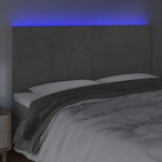 vidaXL Tăblie de pat cu LED, gri deschis, 180x5x118/128 cm, catifea vidaXL Tăblie de pat cu LED, gri deschis, 180x5x118/128 cm, catifea