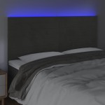 vidaXL Tăblie de pat cu LED, gri închis, 180x5x118/128 cm, catifea vidaXL Tăblie de pat cu LED, gri închis, 180x5x118/128 cm, catifea
