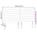 vidaXL Tăblie de pat cu LED, albastru închis, 180x5x118/128cm, catifea