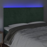 vidaXL Tăblie de pat cu LED, verde închis, 200x5x118/128 cm, catifea vidaXL Tăblie de pat cu LED, verde închis, 200x5x118/128 cm, catifea