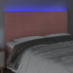 vidaXL Tăblie de pat cu LED, roz, 200x5x118/128 cm, catifea vidaXL Tăblie de pat cu LED, roz, 200x5x118/128 cm, catifea