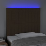 vidaXL Tăblie de pat cu LED, maro închis, 80x5x118/128 cm, textil vidaXL Tăblie de pat cu LED, maro închis, 80x5x118/128 cm, textil