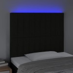 vidaXL Tăblie de pat cu LED, negru, 90x5x118/128 cm, textil