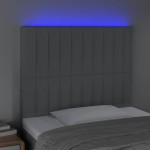 vidaXL Tăblie de pat cu LED, gri deschis, 100x5x118/128 cm, textil vidaXL Tăblie de pat cu LED, gri deschis, 100x5x118/128 cm, textil