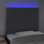 vidaXL Tăblie de pat cu LED, gri închis, 100x5x118/128 cm, textil vidaXL Tăblie de pat cu LED, gri închis, 100x5x118/128 cm, textil