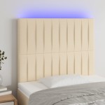 vidaXL Tăblie de pat cu LED, crem, 100x5x118/128 cm, textil vidaXL Tăblie de pat cu LED, crem, 100x5x118/128 cm, textil