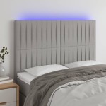 vidaXL Tăblie de pat cu LED, gri deschis, 144x5x118/128 cm, textil vidaXL Tăblie de pat cu LED, gri deschis, 144x5x118/128 cm, textil