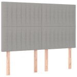 vidaXL Tăblie de pat cu LED, gri deschis, 144x5x118/128 cm, textil vidaXL Tăblie de pat cu LED, gri deschis, 144x5x118/128 cm, textil
