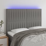 vidaXL Tăblie de pat cu LED, gri închis, 144x5x118/128 cm, textil vidaXL Tăblie de pat cu LED, gri închis, 144x5x118/128 cm, textil