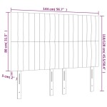 vidaXL Tăblie de pat cu LED, negru, 144x5x118/128 cm, textil vidaXL Tăblie de pat cu LED, negru, 144x5x118/128 cm, textil