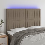 vidaXL Tăblie de pat cu LED, gri taupe, 144x5x118/128 cm, textil vidaXL Tăblie de pat cu LED, gri taupe, 144x5x118/128 cm, textil