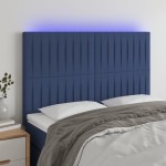 vidaXL Tăblie de pat cu LED, albastru, 144x5x118/128 cm, textil vidaXL Tăblie de pat cu LED, albastru, 144x5x118/128 cm, textil