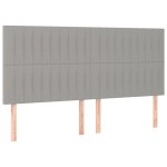 vidaXL Tăblie de pat cu LED, gri deschis, 160x5x118/128 cm, textil