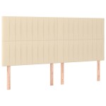 vidaXL Tăblie de pat cu LED, crem, 180x5x118/128 cm, textil vidaXL Tăblie de pat cu LED, crem, 180x5x118/128 cm, textil
