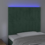 vidaXL Tăblie de pat cu LED, verde închis, 90x5x118/128 cm, catifea vidaXL Tăblie de pat cu LED, verde închis, 90x5x118/128 cm, catifea