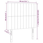 vidaXL Tăblie de pat cu LED, albastru închis, 90x5x118/128 cm, catifea