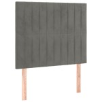 vidaXL Tăblie de pat cu LED, gri deschis, 100x5x118/128 cm, catifea vidaXL Tăblie de pat cu LED, gri deschis, 100x5x118/128 cm, catifea