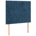 vidaXL Tăblie de pat cu LED, albastru închis, 100x5x118/128cm, catifea vidaXL Tăblie de pat cu LED, albastru închis, 100x5x118/128cm, catifea