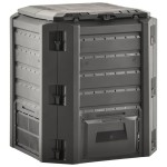 vidaXL Compostor de grădină, negru, 380 L vidaXL Compostor de grădină, negru, 380 L