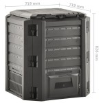 vidaXL Compostor de grădină, negru, 380 L vidaXL Compostor de grădină, negru, 380 L