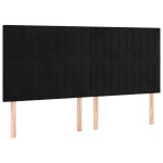 vidaXL Tăblie de pat cu LED, negru, 183x16x118/128 cm, catifea vidaXL Tăblie de pat cu LED, negru, 183x16x118/128 cm, catifea