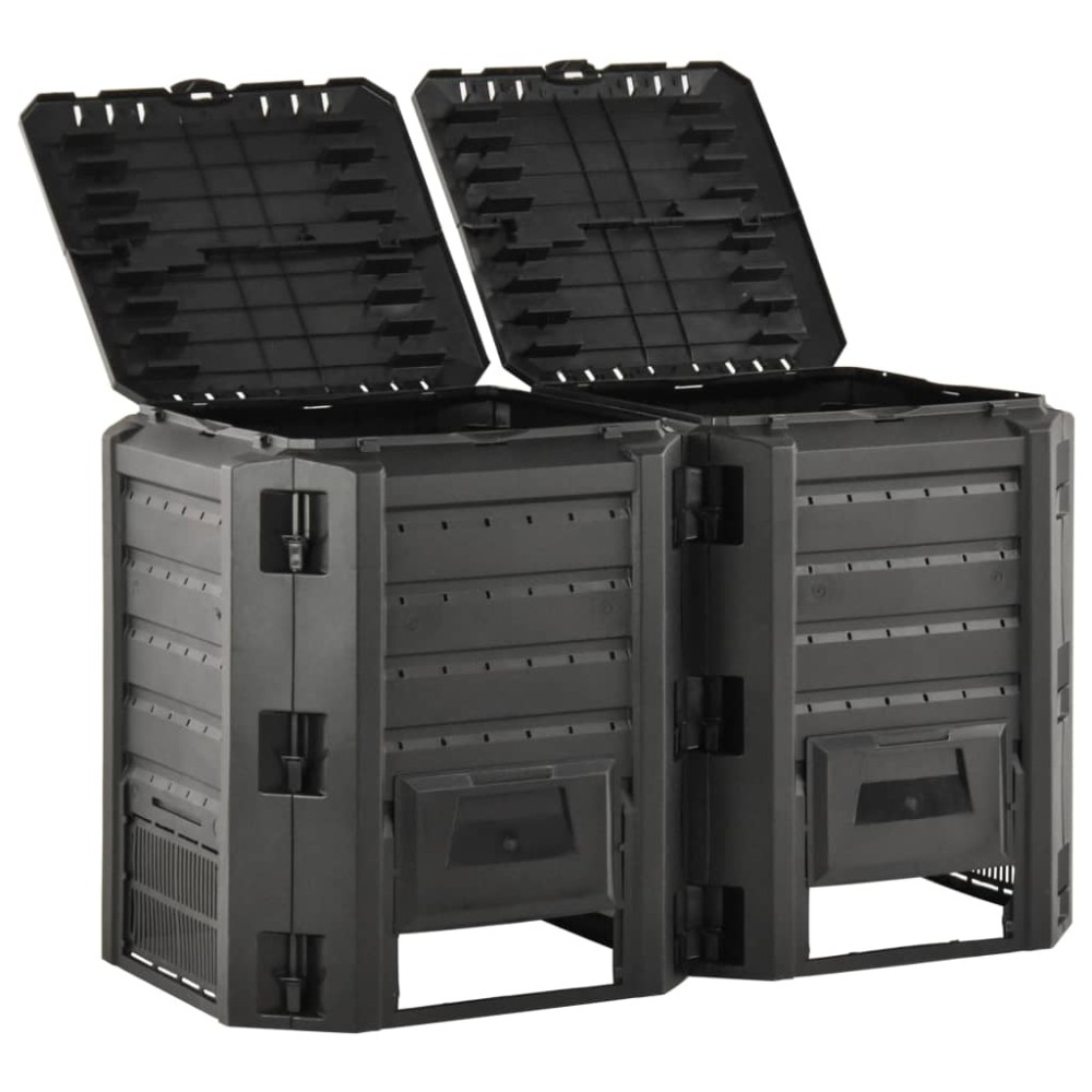 vidaXL Compostor de grădină, negru, 800 L