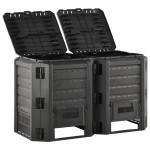 vidaXL Compostor de grădină, negru, 800 L vidaXL Compostor de grădină, negru, 800 L