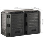 vidaXL Compostor de grădină, negru, 800 L vidaXL Compostor de grădină, negru, 800 L