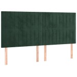 vidaXL Tăblie de pat cu LED, verde închis, 200x5x118/128 cm, catifea vidaXL Tăblie de pat cu LED, verde închis, 200x5x118/128 cm, catifea