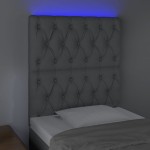 vidaXL Tăblie de pat cu LED, Gri deschis, 80x7x118/128 cm, textil vidaXL Tăblie de pat cu LED, Gri deschis, 80x7x118/128 cm, textil