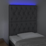 vidaXL Tăblie de pat cu LED, gri închis, 80x7x118/128 cm, textil vidaXL Tăblie de pat cu LED, gri închis, 80x7x118/128 cm, textil