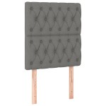 vidaXL Tăblie de pat cu LED, gri închis, 80x7x118/128 cm, textil vidaXL Tăblie de pat cu LED, gri închis, 80x7x118/128 cm, textil