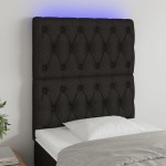 vidaXL Tăblie de pat cu LED, negru, 80x7x118/128 cm, textil vidaXL Tăblie de pat cu LED, negru, 80x7x118/128 cm, textil