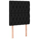 vidaXL Tăblie de pat cu LED, negru, 80x7x118/128 cm, textil vidaXL Tăblie de pat cu LED, negru, 80x7x118/128 cm, textil