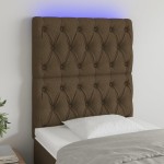 vidaXL Tăblie de pat cu LED, maro închis, 80x7x118/128 cm, textil vidaXL Tăblie de pat cu LED, maro închis, 80x7x118/128 cm, textil