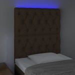 vidaXL Tăblie de pat cu LED, maro închis, 80x7x118/128 cm, textil vidaXL Tăblie de pat cu LED, maro închis, 80x7x118/128 cm, textil