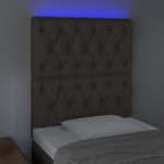 vidaXL Tăblie de pat cu LED, gri taupe, 80x7x118/128 cm, textil vidaXL Tăblie de pat cu LED, gri taupe, 80x7x118/128 cm, textil