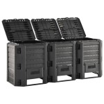 vidaXL Compostor de grădină, negru, 1200 L vidaXL Compostor de grădină, negru, 1200 L